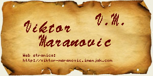 Viktor Maranović vizit kartica